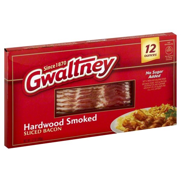 slide 1 of 2, Gwaltney Hardwood Smoked Premium Sliced Bacon, 12 oz