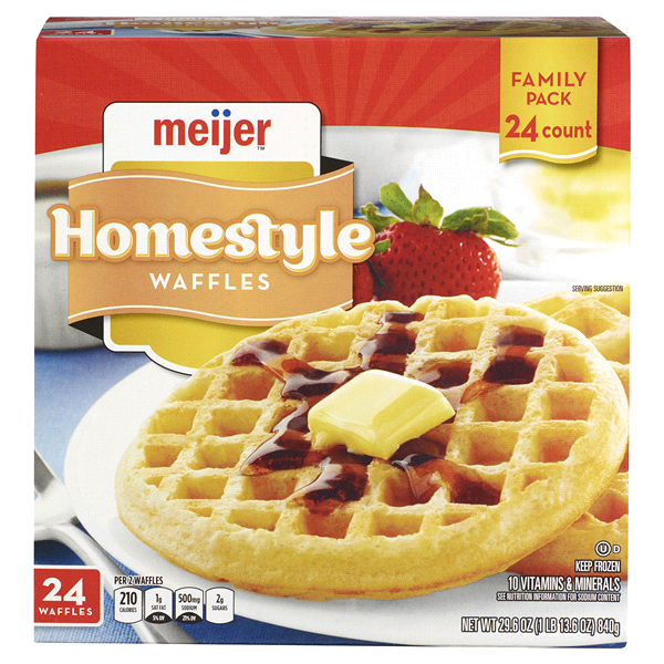 slide 1 of 2, Meijer Homestyle Waffles, 29.6 oz