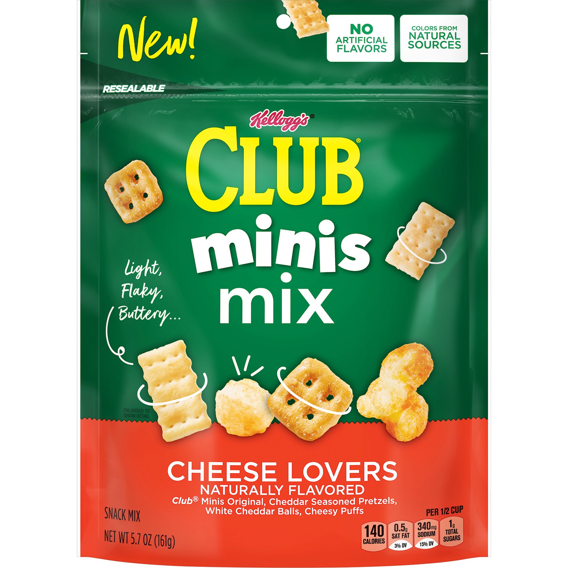 slide 1 of 5, Kellogg's Club Minis Mix Snack Mix, Cheese Lovers, 5.7 oz