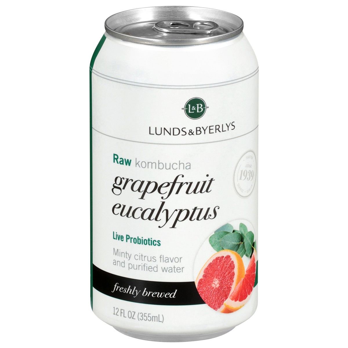 slide 4 of 4, Lunds & Byerlys Raw Grapefruit Eucalyptus Kombucha 12 fl oz, 12 fl oz