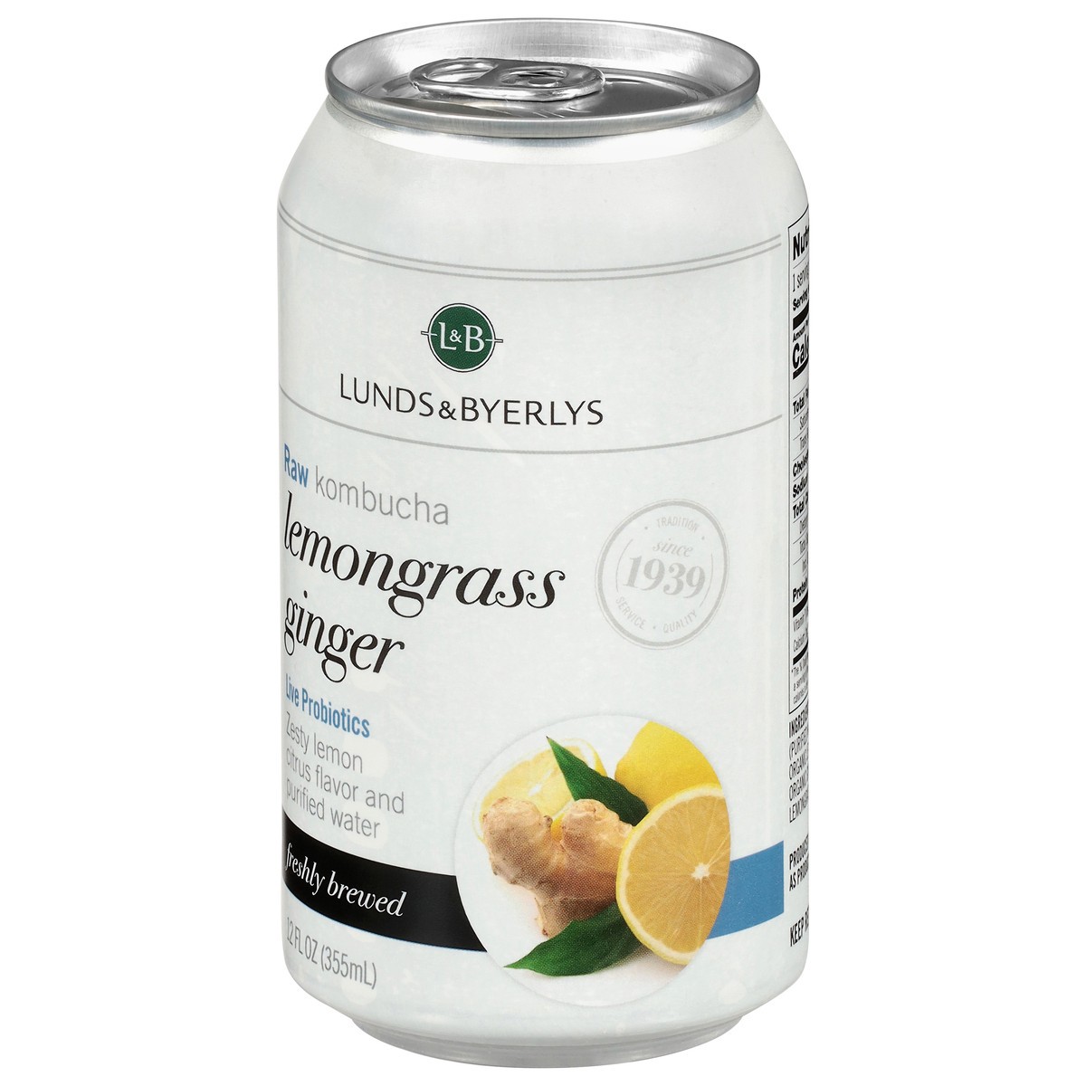 slide 2 of 4, Lunds & Byerlys Raw Lemongrass Ginger Kombucha 12 fl oz, 12 fl oz