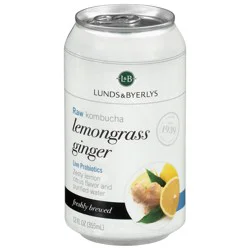 Lunds & Byerlys Raw Lemongrass Ginger Kombucha 12 fl oz
