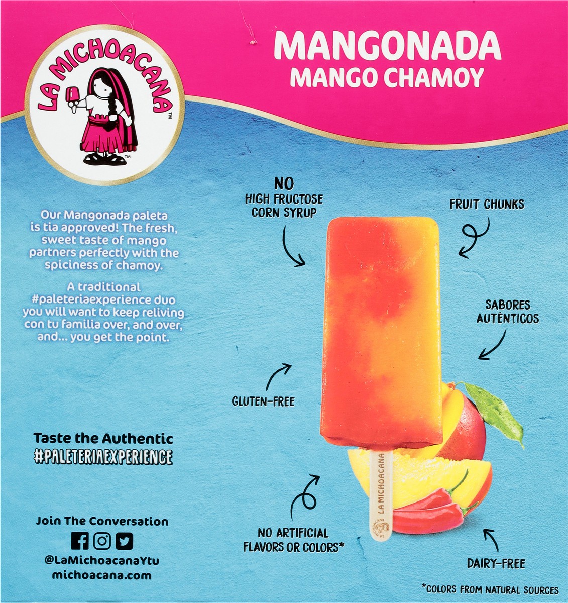 slide 9 of 9, La Michoacana Mango Chamoy Fruit Ice Bars 6 - 2.75 fl oz Bars, 6 ct