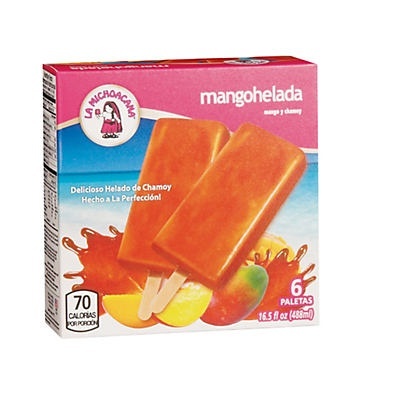 slide 1 of 1, La Michoacana Mangohelada Fruit Bars, 6 ct