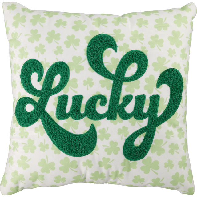 slide 1 of 1, COUNTRY LINE Printed Shamrocks Pillow, 1 ct
