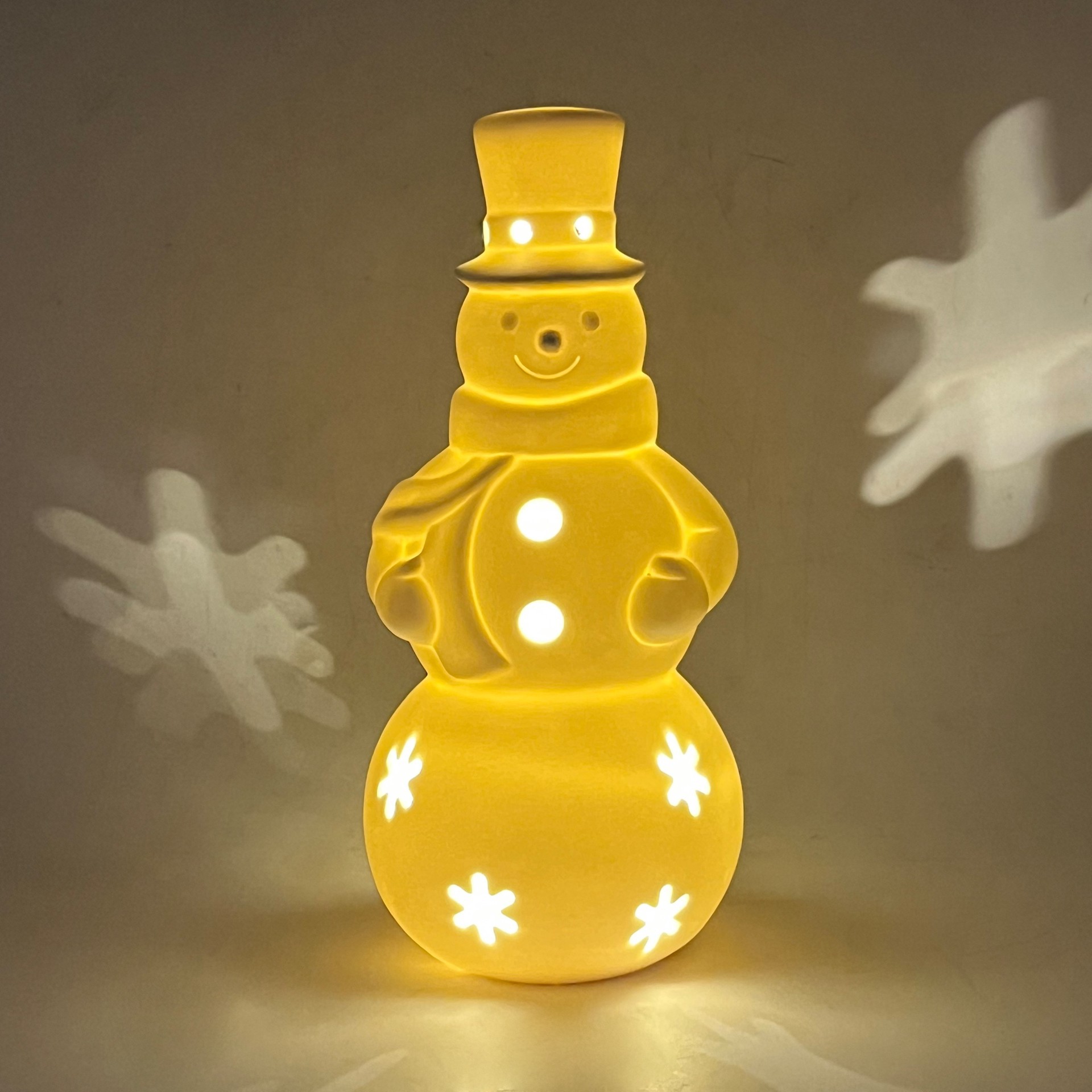 slide 8 of 8, 8" Led Diy Ceramic Snowman Decor By Make Market, 3.5 in x 3.5 in x 7.86 in