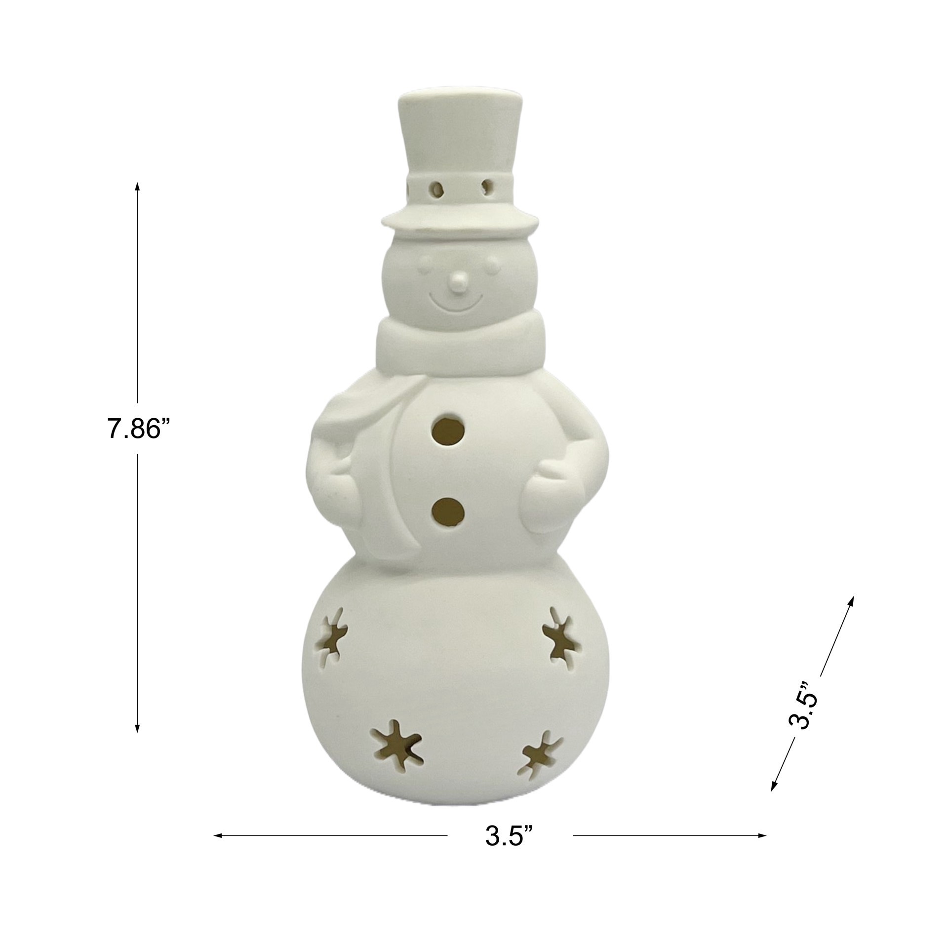 slide 2 of 8, 8" Led Diy Ceramic Snowman Decor By Make Market, 3.5 in x 3.5 in x 7.86 in