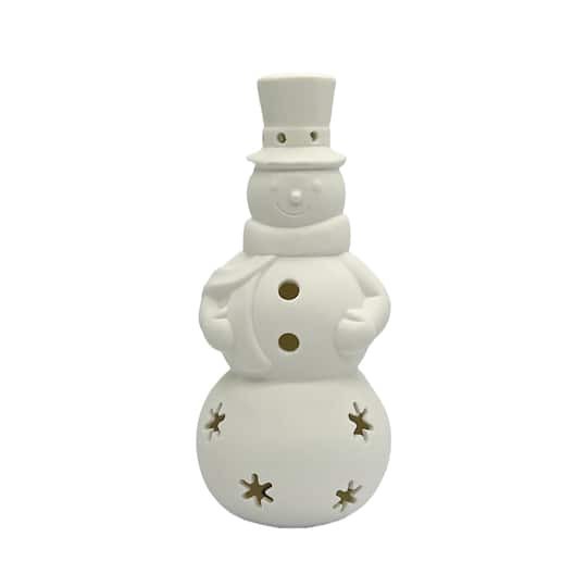 slide 1 of 8, 8" Led Diy Ceramic Snowman Decor By Make Market, 3.5 in x 3.5 in x 7.86 in