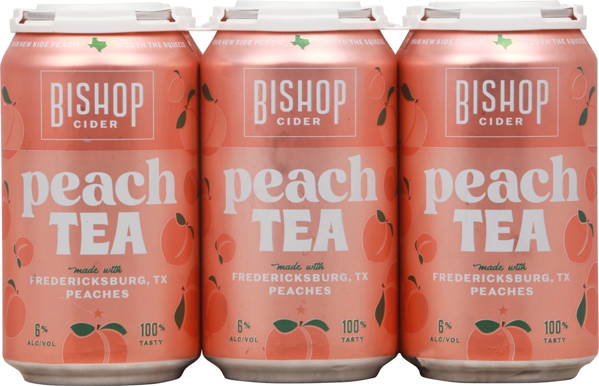 slide 2 of 11, Bishop Cider Peach Tea Beer 6-12 fl oz Cans, 12 ct