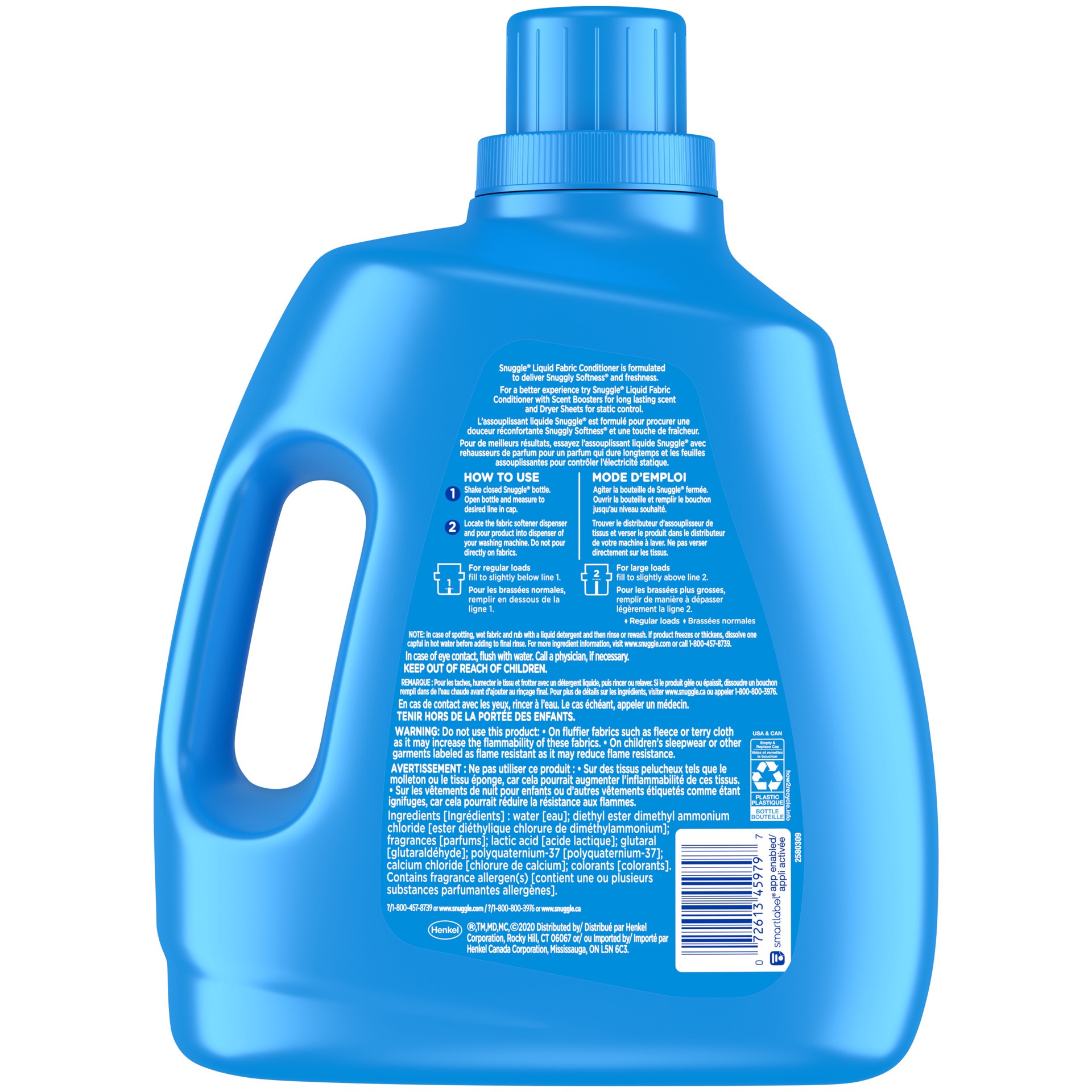 slide 3 of 3, Snuggle Fabric Softener Liquid, Blue Sparkle, 120 Ounce, 150 Loads, 120 fl oz