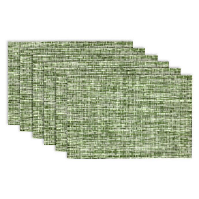 slide 1 of 1, Design Imports Tweed Fig Green Placemats, 6 ct