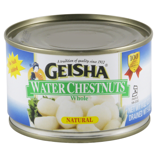 slide 1 of 1, Geisha Water Chestnuts, Whole, 8 oz