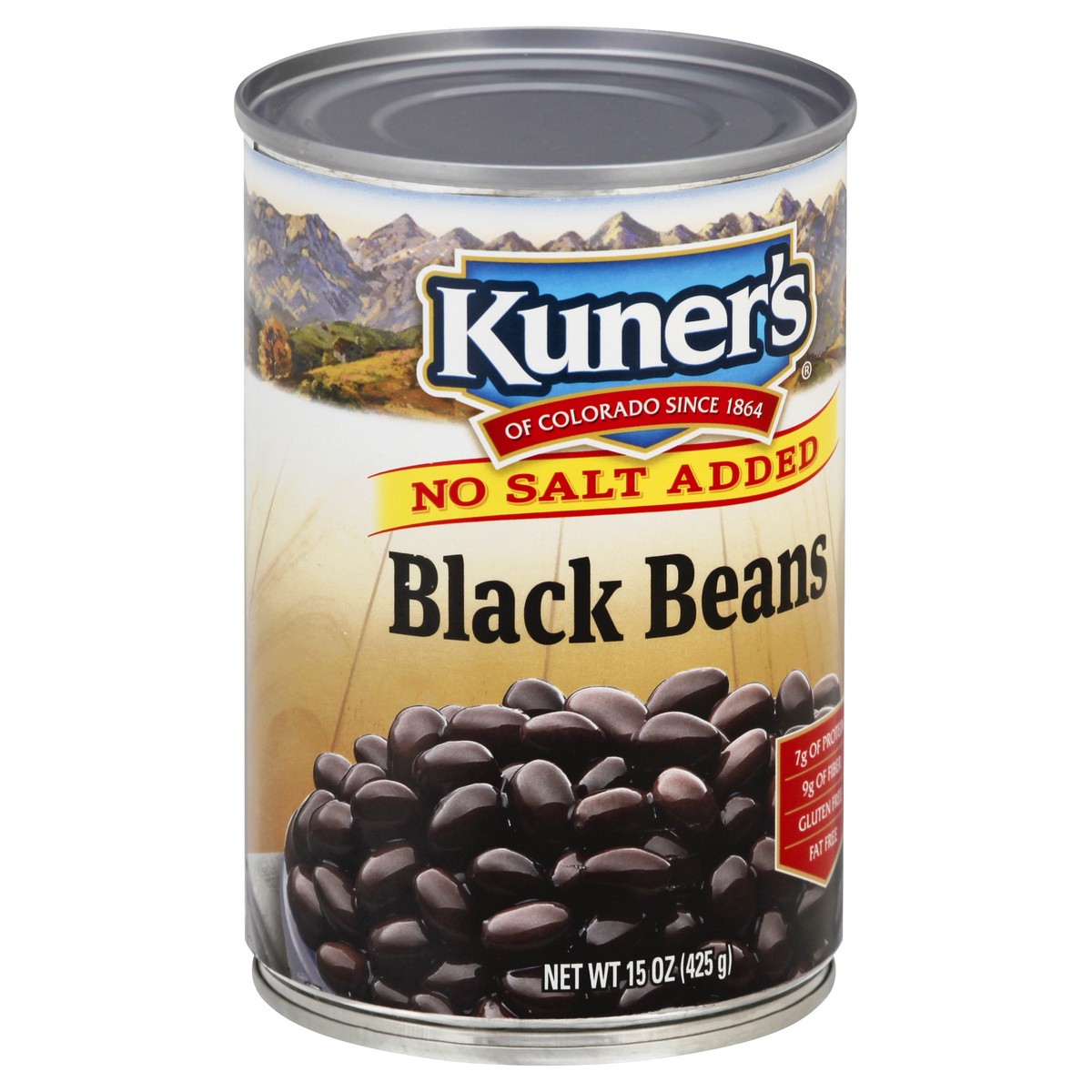 slide 2 of 9, Kuner's No Salt Added Black Beans 15 oz, 15 oz