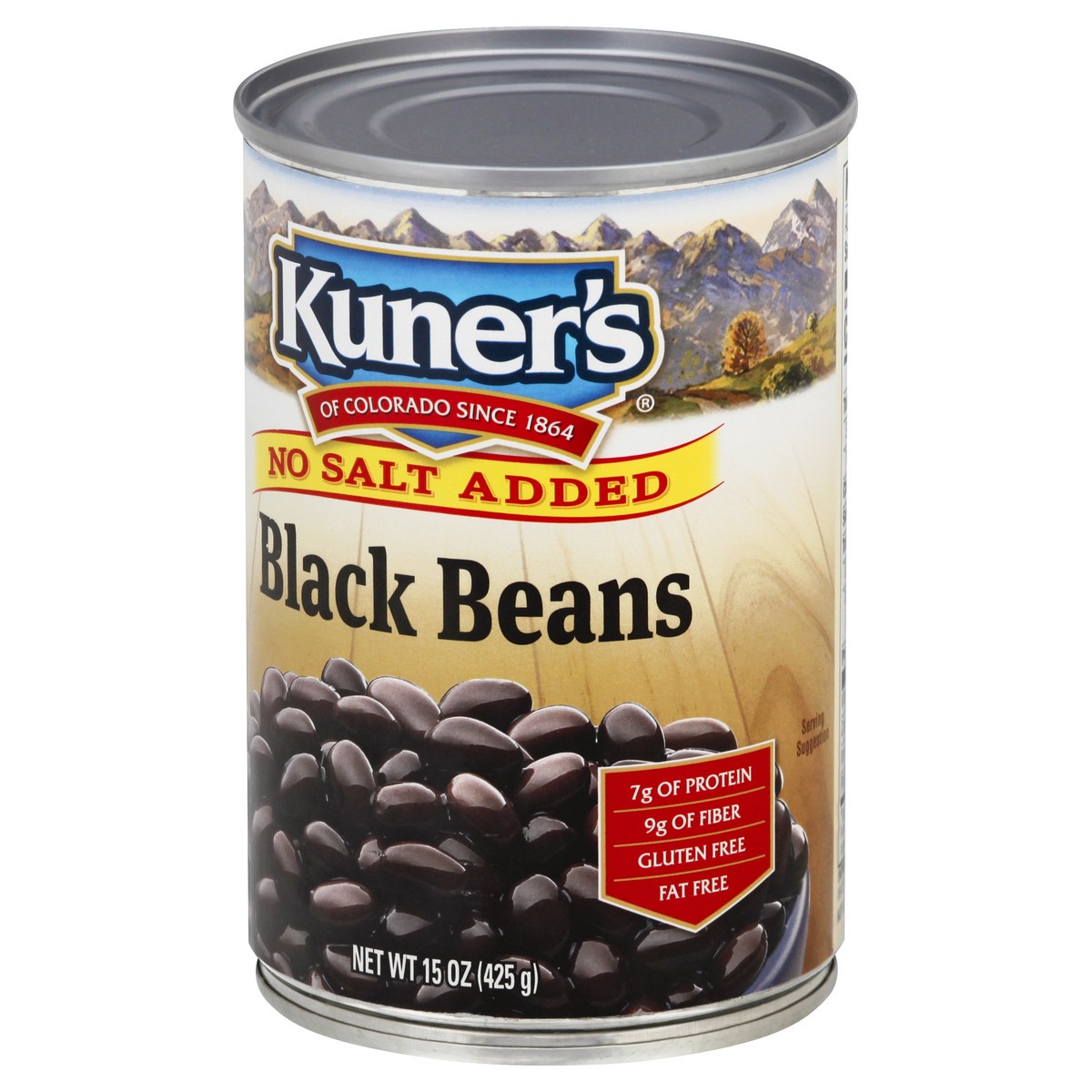 slide 3 of 9, Kuner's No Salt Added Black Beans 15 oz, 15 oz