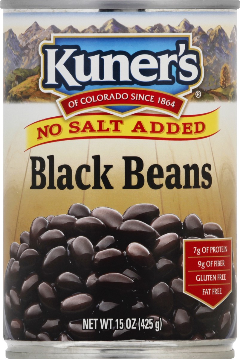 slide 6 of 9, Kuner's No Salt Added Black Beans 15 oz, 15 oz