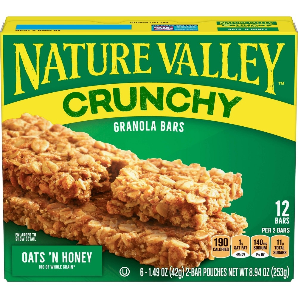 slide 2 of 3, Nature Valley Oats'N Honey Crunchy Granola Bar (Bulk), 6 ct
