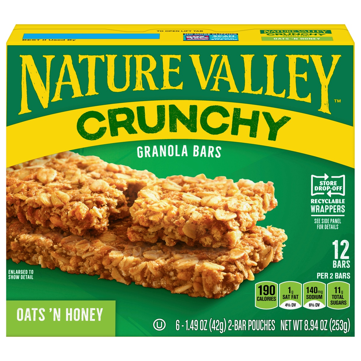slide 1 of 1, Nature Valley Crunchy Oats 'N Honey Granola Bars - 12ct, 12 ct