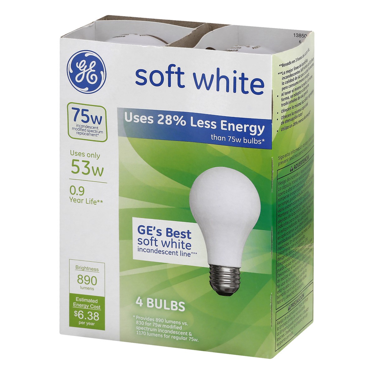 slide 8 of 8, GE 53 watt Halogen Soft White Light Bulbs, 4 ct