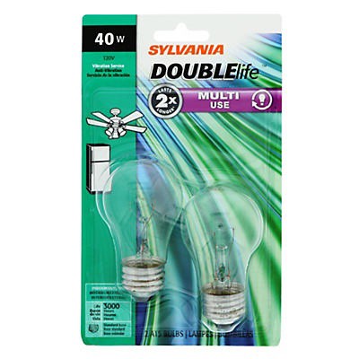 slide 1 of 1, Sylvania A15 40 Watt Multi Clear 2 Pack, 2 ct