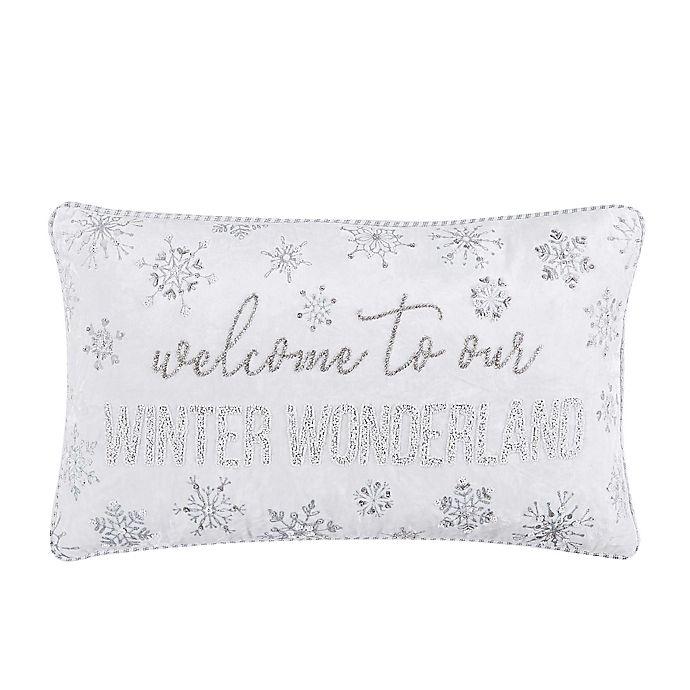slide 1 of 3, Winter Wonderland Oblong Throw Pillow - White, 1 ct