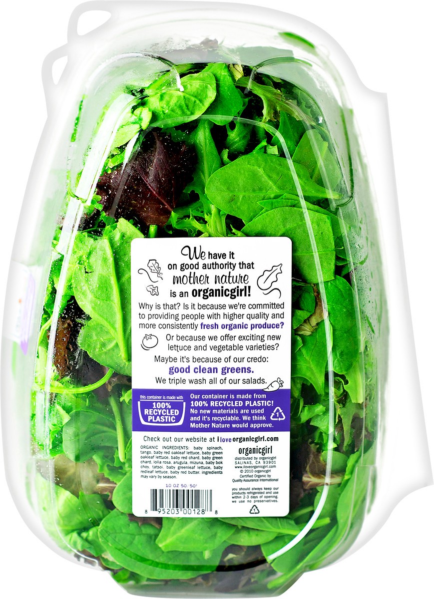 slide 2 of 3, Organic Girl Organicgirl Spring Mix & Baby Spinach, 50/50!, Family Size, 10 Ounce, 10 oz