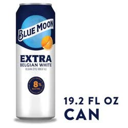 Blue Moon Extra Belgian White Belgian-Style Wheat Ale Beer 8.0% ABV, 19.2 fl oz Can