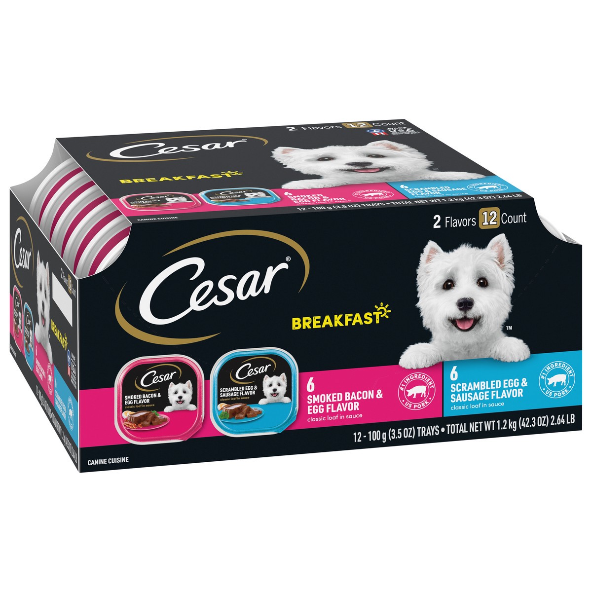 slide 2 of 9, Cesar Breakfast Canine Cuisine Tray 12 - 3.5 oz ea, 12 ct