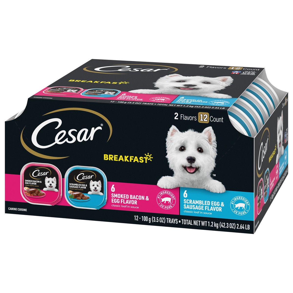 slide 3 of 9, Cesar Breakfast Canine Cuisine Tray 12 - 3.5 oz ea, 12 ct