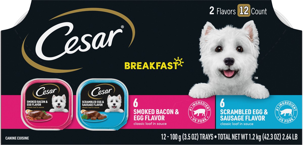 slide 6 of 9, Cesar Breakfast Canine Cuisine Tray 12 - 3.5 oz ea, 12 ct