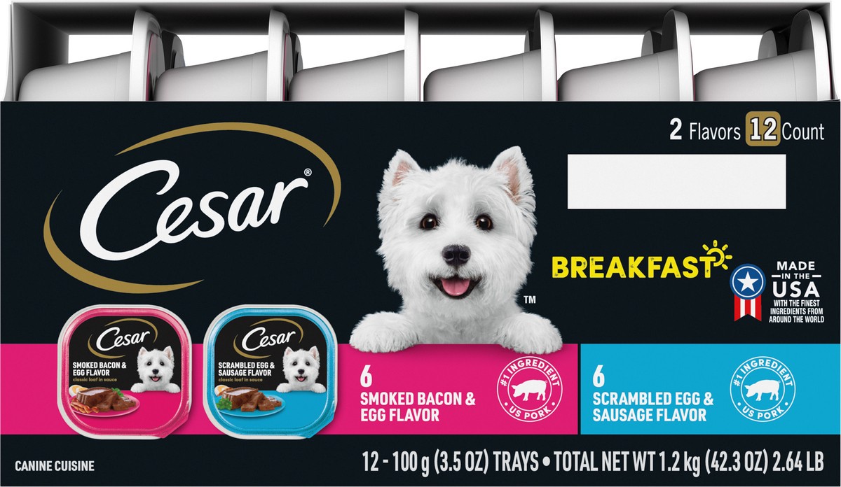 slide 7 of 9, Cesar Breakfast Canine Cuisine Tray 12 - 3.5 oz ea, 12 ct