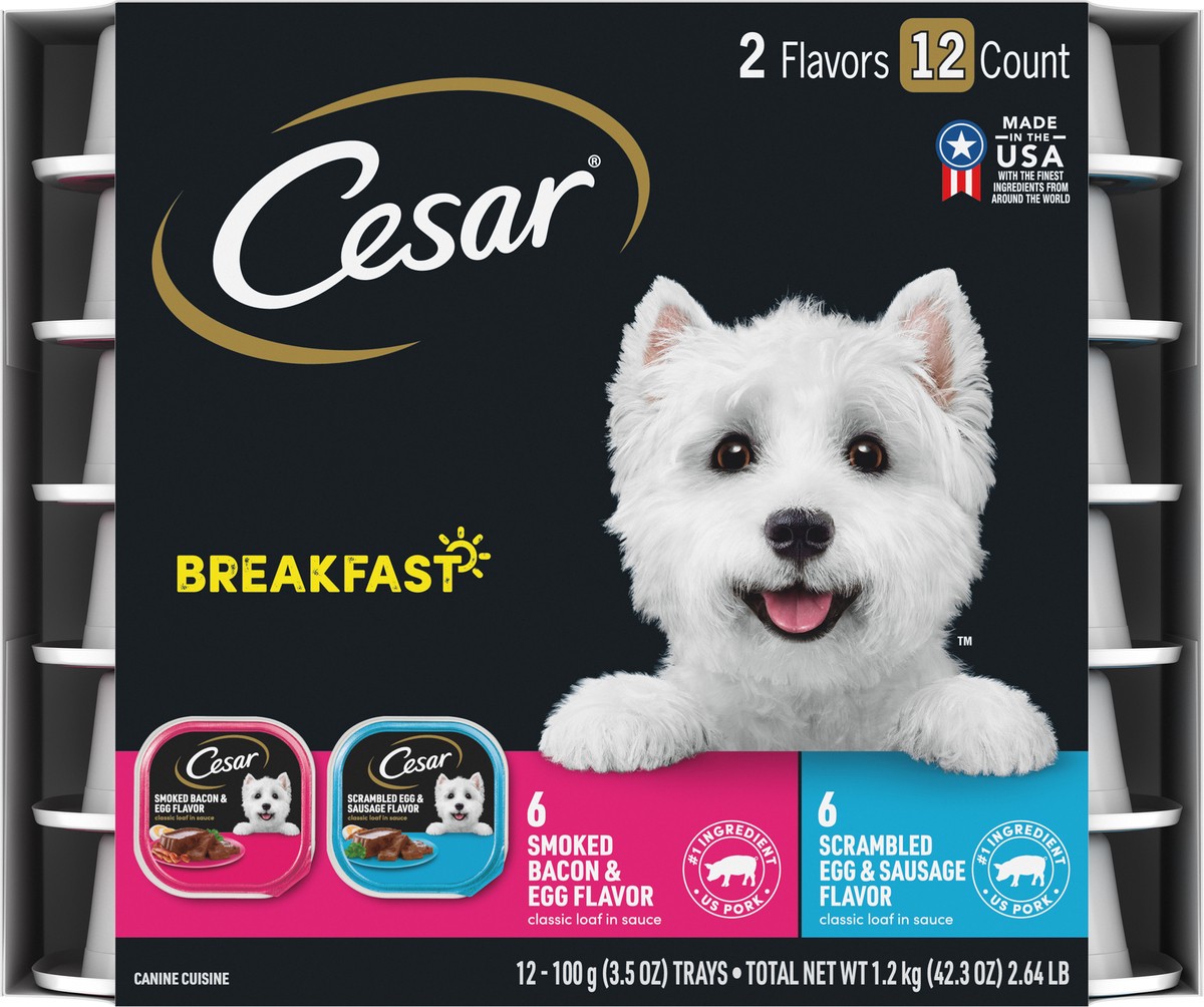 slide 9 of 9, Cesar Breakfast Canine Cuisine Tray 12 - 3.5 oz ea, 12 ct