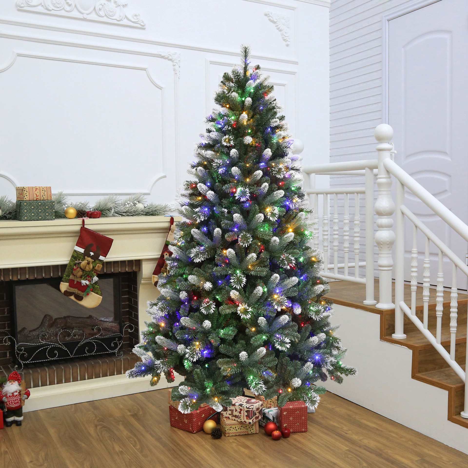 slide 3 of 8, 7.5ft. Pre-Lit Weston Fir Artificial Christmas Tree, Color Changing Led Lights By Ashland, 7.5 ft