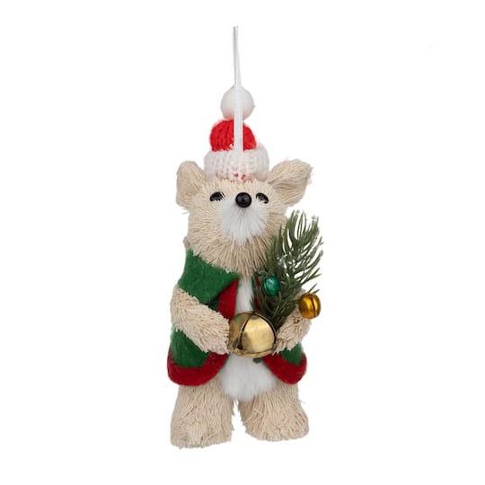 slide 1 of 3, 5.5" Mouse In Santa Hat Felt Ornament By Ashland, 5.5 in