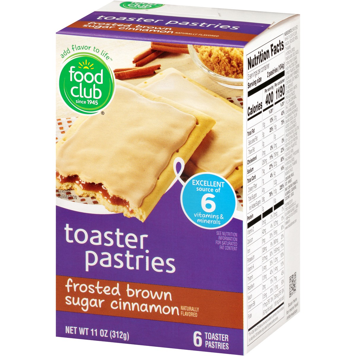 slide 3 of 10, Food Club Frosted Brown Sugar Cinnamon Toaster Pastries, 6 ct