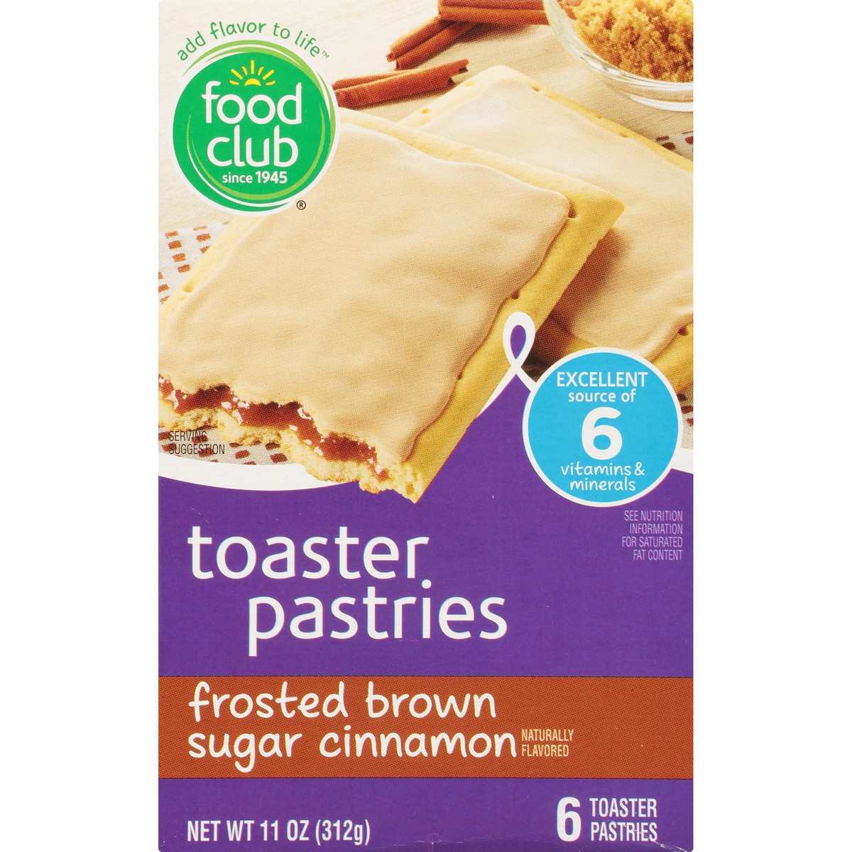 slide 9 of 10, Food Club Frosted Brown Sugar Cinnamon Toaster Pastries, 6 ct