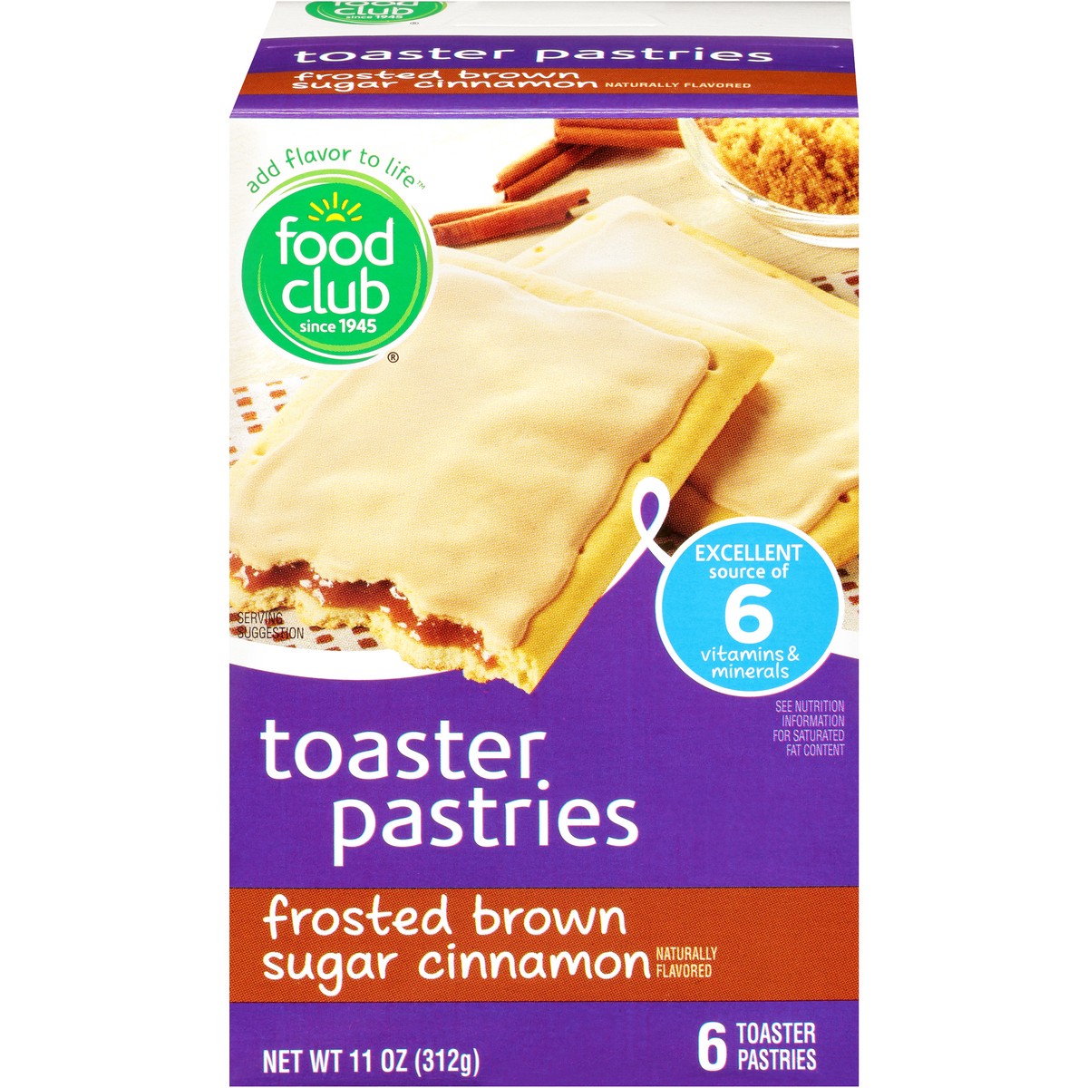 slide 1 of 10, Food Club Frosted Brown Sugar Cinnamon Toaster Pastries, 6 ct