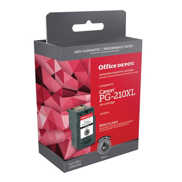 slide 1 of 5, Office Depot Brand Odpg210Xl (Canon Pg-210Xl) Remanufactured Black Ink Cartridge, 1 ct