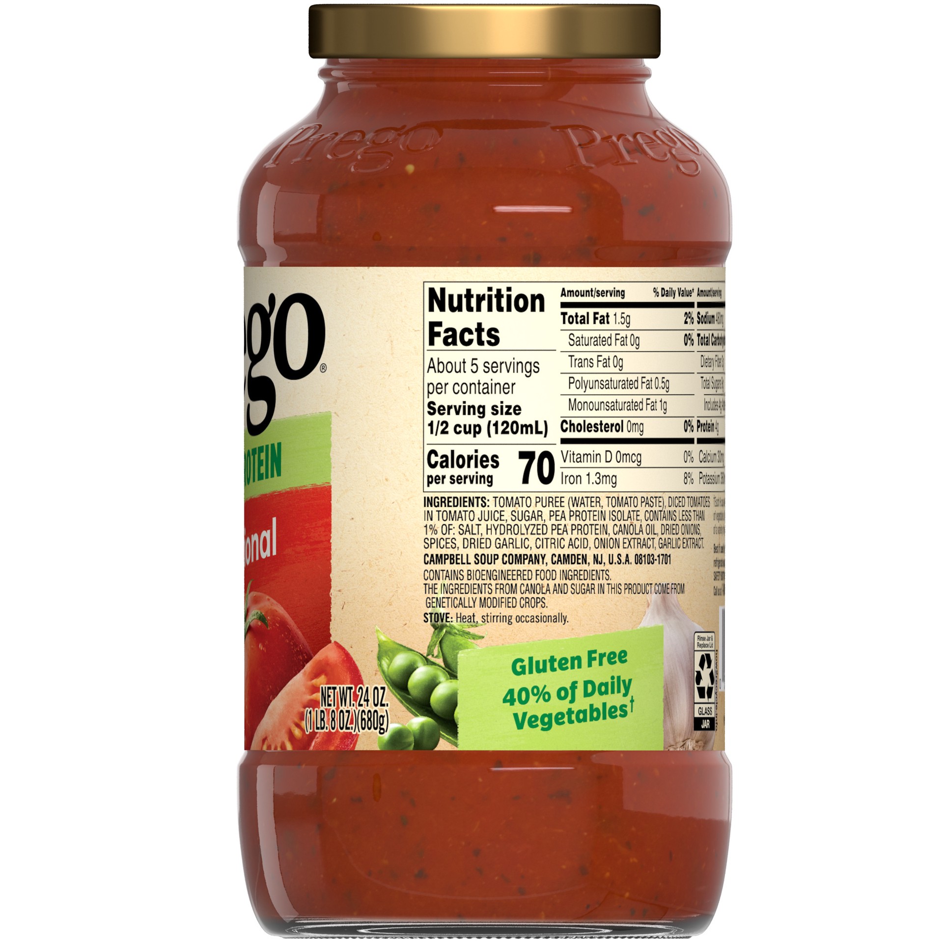 slide 3 of 5, Prego Traditional Pasta Sauce, 24 oz