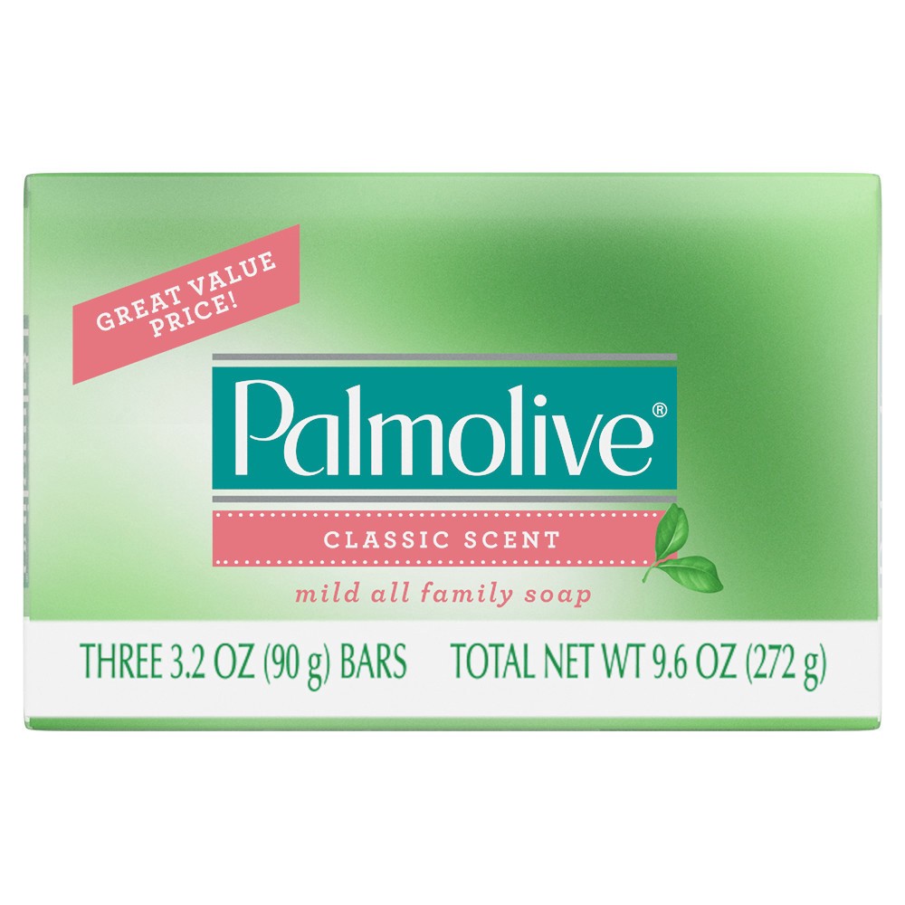 slide 1 of 6, Palmolive Bar Soap, Green - 3 Count, 9.6 oz
