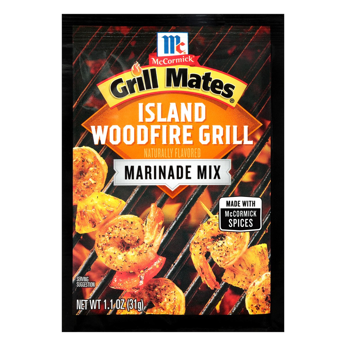 slide 1 of 8, McCormick Grill Mates Island Woodfire Marinade, 1.1 oz