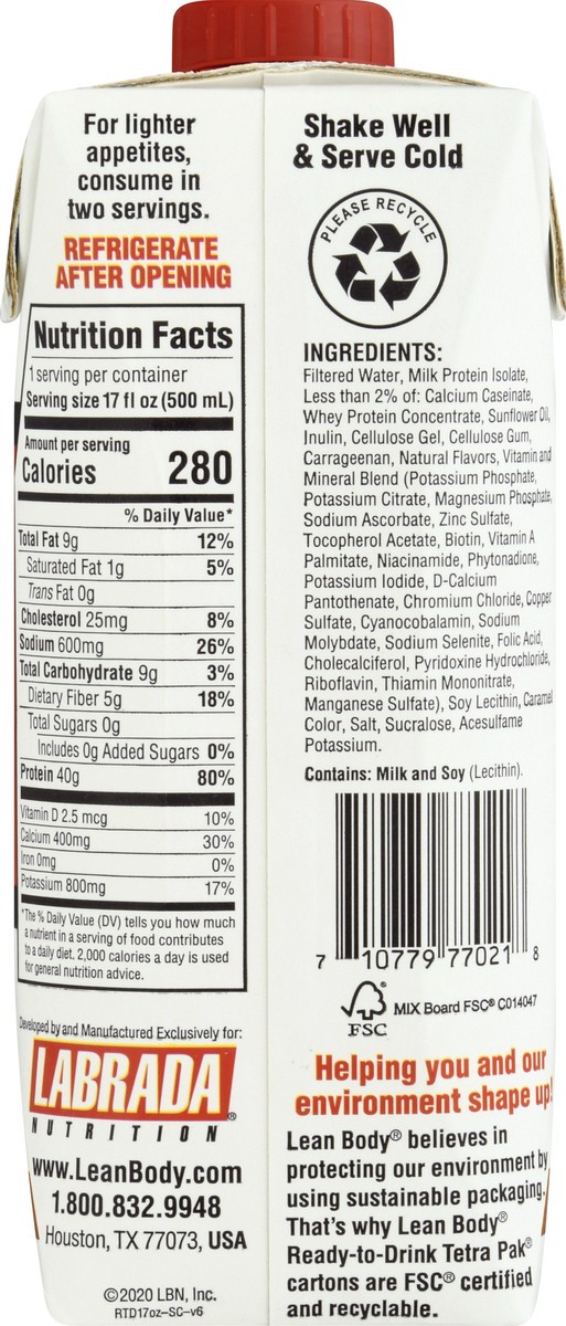 slide 10 of 13, Lean Body Salted Caramel Protein Shake - 17 oz, 17 oz