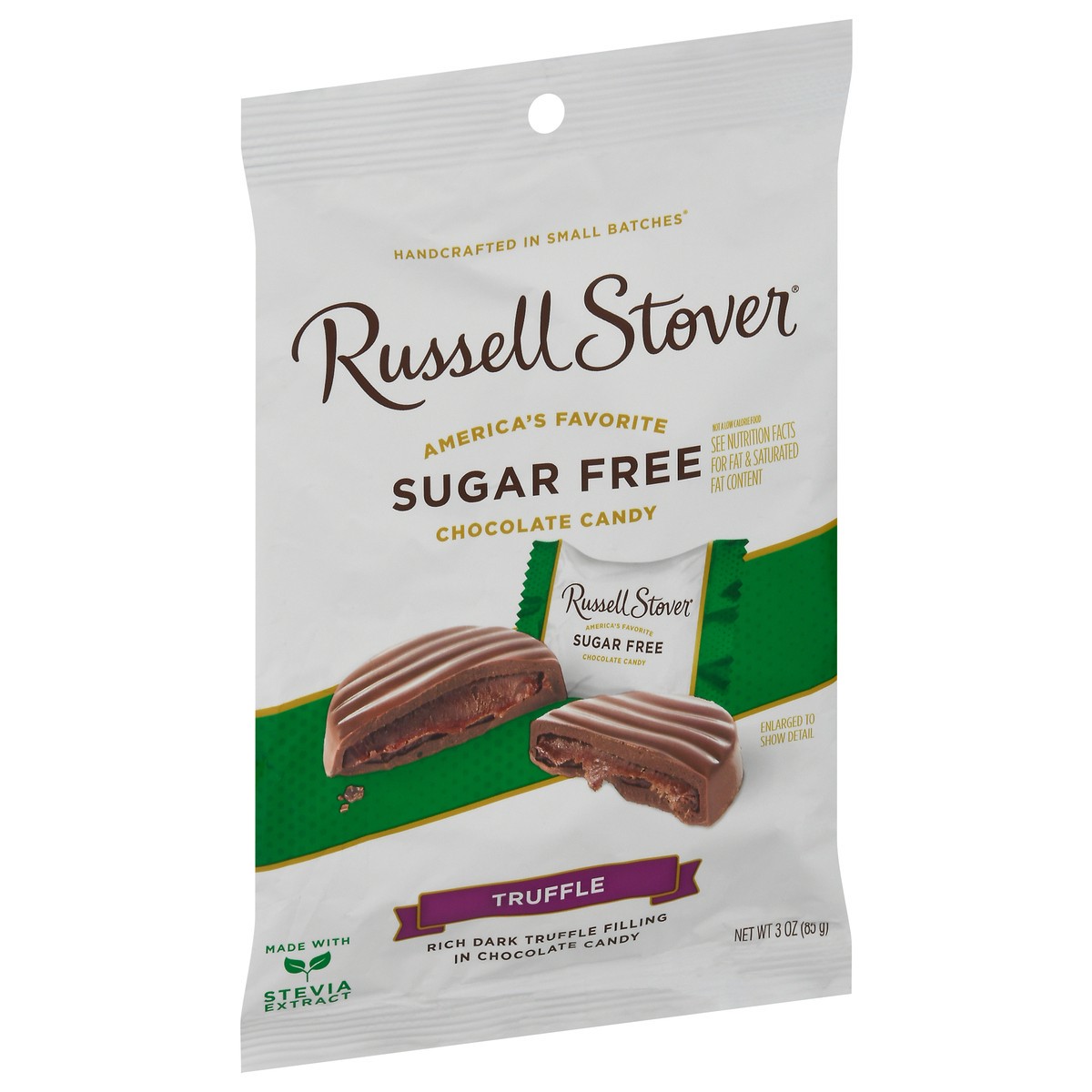 slide 3 of 9, Russell Stover Sugar Free Truffle Chocolate Candy 3 oz, 3 oz