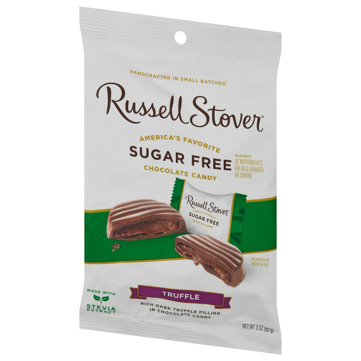 slide 9 of 9, Russell Stover Sugar Free Truffle Chocolate Candy 3 oz, 3 oz