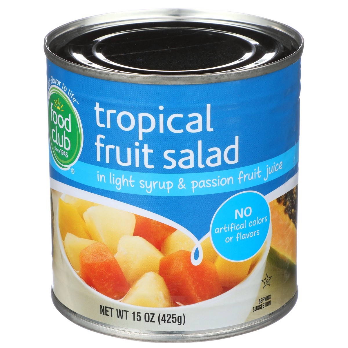 slide 3 of 9, Food Club Tropical Fruit Salad In Light Syrup & Passion Fruit Juice, 15 oz