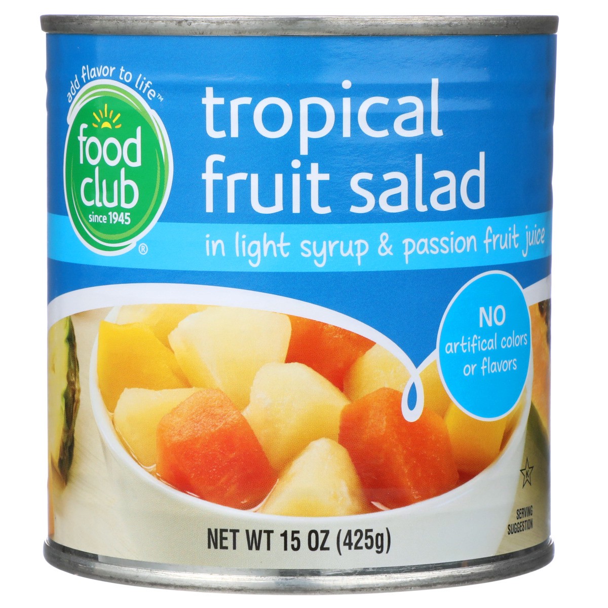 slide 8 of 9, Food Club Tropical Fruit Salad In Light Syrup & Passion Fruit Juice, 15 oz