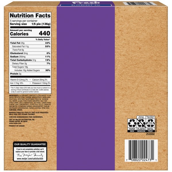 slide 5 of 5, Fresh from Meijer 8" Blueberry Pie, 24 oz, 24 oz