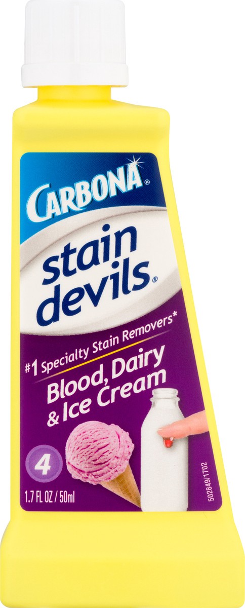 slide 8 of 9, Carbona Stain Devils 4 Blood, Dairy & Ice Cream Stain Remover 1.7 fl oz, 1.7 fl oz