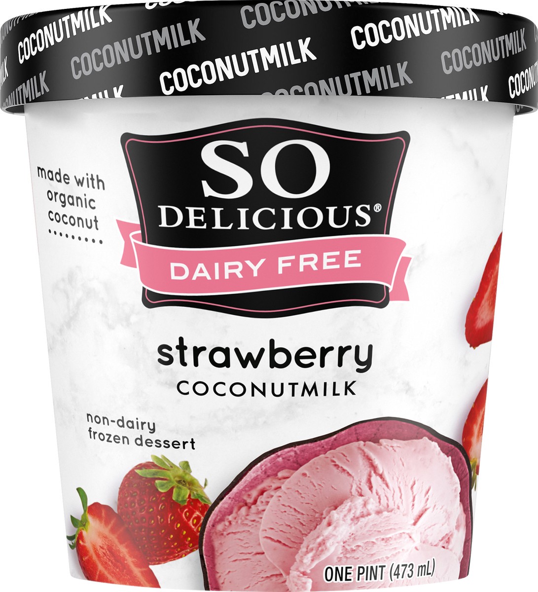 slide 8 of 8, So Delicious Dairy Free Coconut Milk Simply Strawberry, 16 fl oz