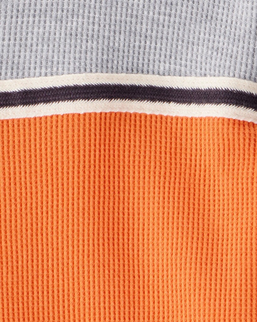slide 3 of 3, Carter's Carters Boys Colorblock Thermal Long-Sleeve Tee - Orange/Grey Orange 5, 1 ct