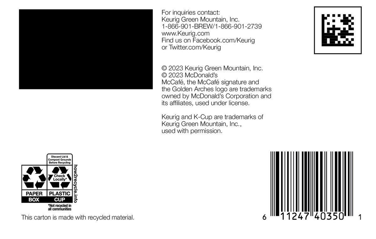 slide 3 of 10, McCafé Breakfast Blend, Single Serve Coffee Keurig K-Cup Pods, Light Roast- 10 ct, 10 ct